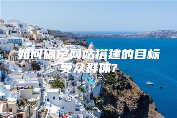 如何确定网站搭建的目标受众群体?